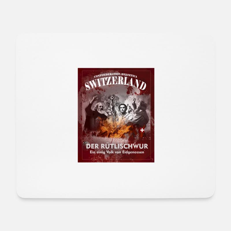 Schweizer Rütlischwur Hoodie oder T-Shirt drucken - Mousepad (Querformat) - Weiß