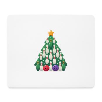 Bowling Christmas Tree Holiday Design - Mouse Pad (horizontal) - white - Front