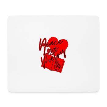 peace, love & poetry - Mouse Pad (horizontal) - white - Front