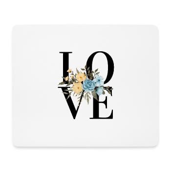 Love Flowers - Mouse Pad (horizontal) - white - Front