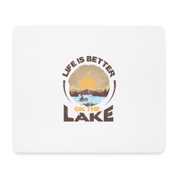 Life is better on the Lake - Mousepad (Querformat) - Weiß - Vorne