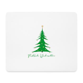Fröhliche Weihnachten Weihnachtsbaum - Mousepad (Querformat) - Weiß - Vorne