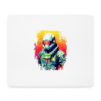 Homme Avec Casque Personnage De Jeu Vidéo Futuriste - Tapis de souris (format paysage) - blanc - Devant