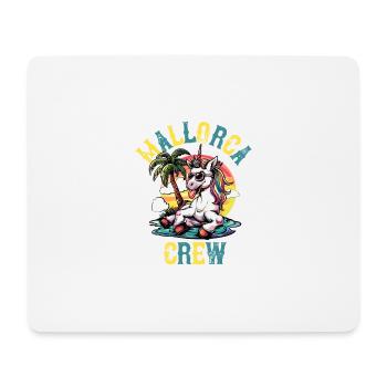 Mallorca Crew Einhorn Party Urlaub - Mousepad (Querformat) - Weiß - Vorne