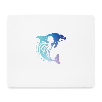 Delfin Symbiose mit Mensch als Freundschaft des - Mousepad (Querformat) - Weiß - Vorne
