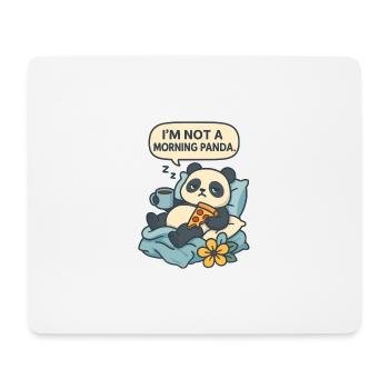 Entspannender Panda mit Getränk und Pizza - Mousepad (Querformat) - Weiß - Vorne