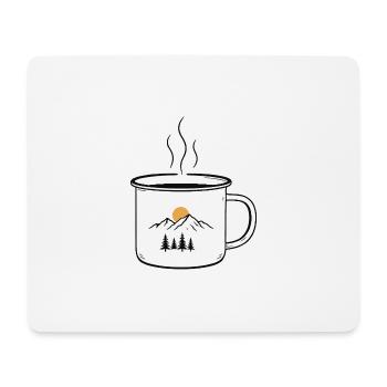 Kaffeetasse Berge - Mousepad (Querformat) - Weiß - Vorne