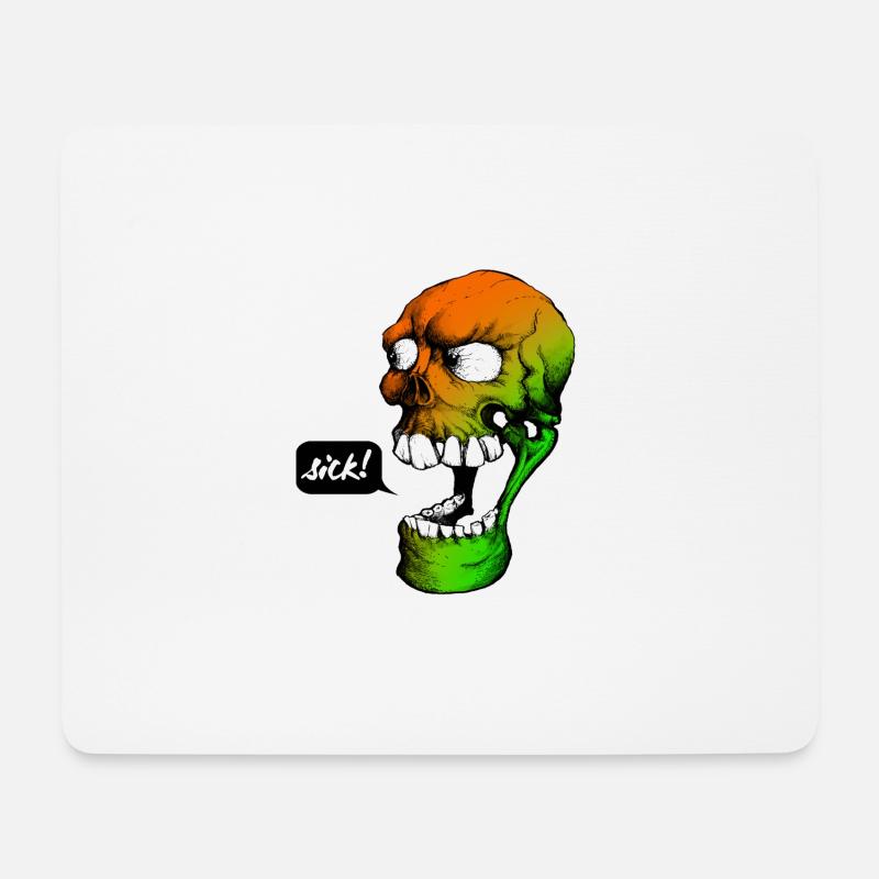 Psychedelic Skull - Mousepad (Querformat) - Weiß