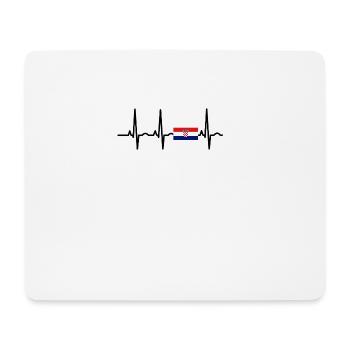 EKG heartbeat Kroatien - Mousepad (Querformat) - Weiß - Vorne