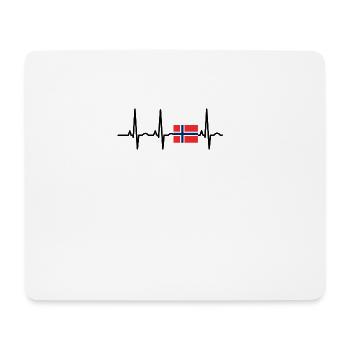 EKG heartbeat NORWEGEN - Mousepad (Querformat) - Weiß - Vorne