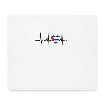 I LOVE ekg heartbeat Kuba Cuba - Tapis de souris (format paysage) - blanc - Devant