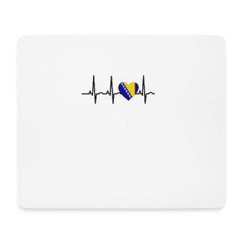 I LOVE ekg heartbeat Bosnien Bosnia - Mousepad (Querformat) - Weiß - Vorne