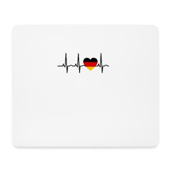 I LOVE ekg heartbeat Deutschland Germany - Mousepad (Querformat) - Weiß - Vorne