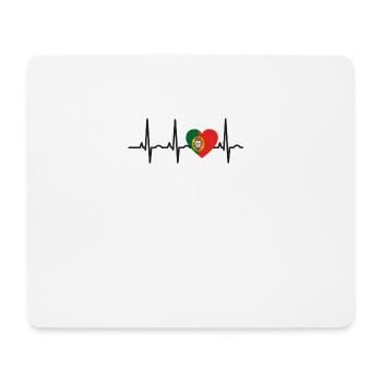 I LOVE ekg heartbeat PORTUGAL portugese - Mousepad (Querformat) - Weiß - Vorne