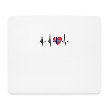 I LOVE ekg heartbeat NORWAY norway denmark - Mouse Pad (horizontal) - white - Front