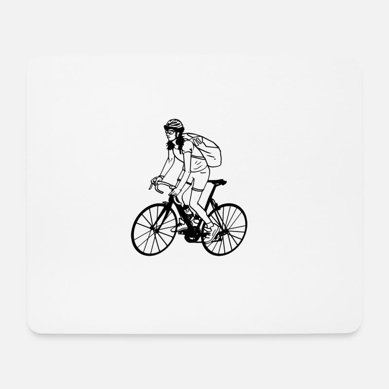 Fahrradbotin - Mousepad (Querformat) - Weiß