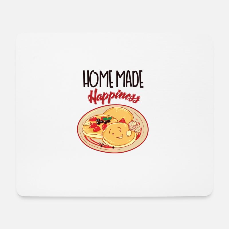 Hausgemachtes Glück - Mousepad (Querformat) - Weiß