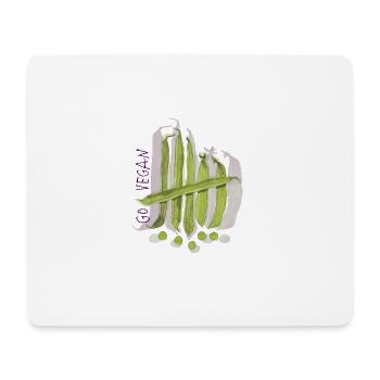GoVegan Erbsen - Mousepad (Querformat) - Weiß - Vorne