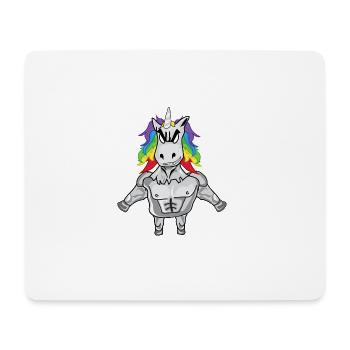 starkes Einhorn - Mousepad (Querformat) - Weiß - Vorne
