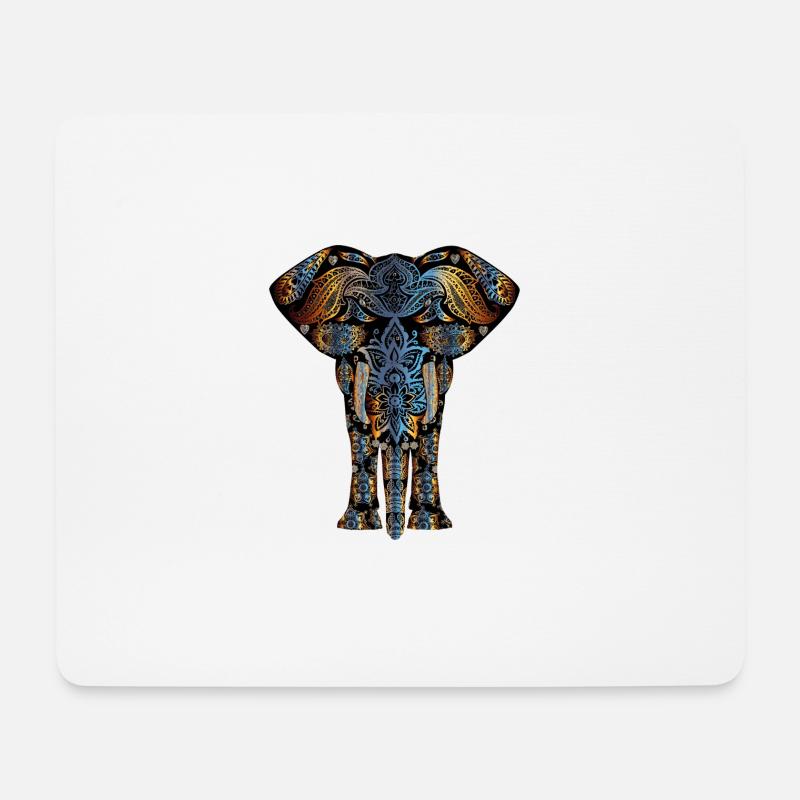 Elefant - Mousepad (Querformat) - Weiß