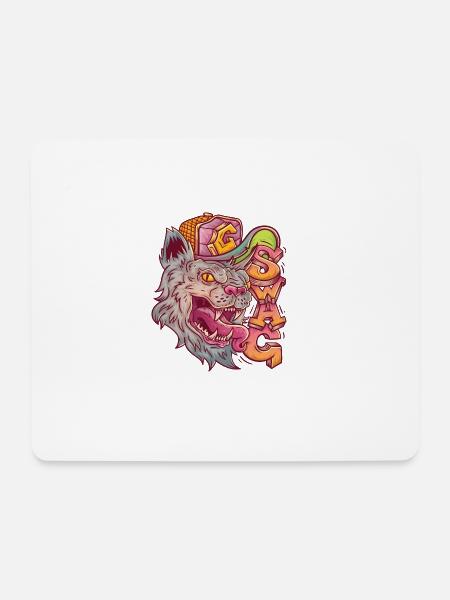 Wild swag cat in graffiti style. - Mouse Pad (horizontal) - white