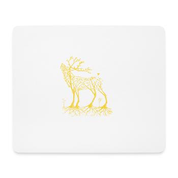 le cerf de forêt en jaune - Tapis de souris (format paysage) - blanc - Devant