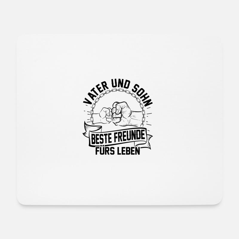 Vater und Sohn, beste Freunde fürs Leben - Geschen - Mousepad (Querformat) - Weiß