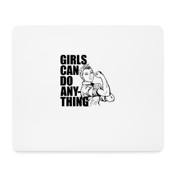 Girls can do Anything Frauenpower Feminismus Frau - Mousepad (Querformat) - Weiß - Vorne