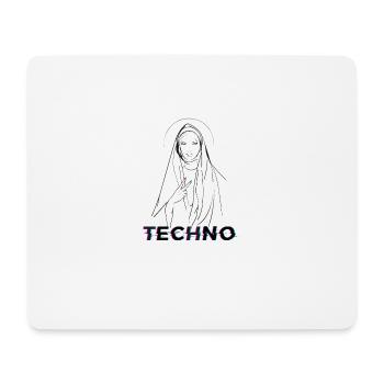 Techno Nun - Dark Techno, Dark Minimal Techno - Mouse Pad (horizontal) - white - Front