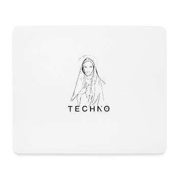 Techno Nonne - Dark Techno, Dark Minimal Techno, H - Mouse Pad (horizontal) - white - Front