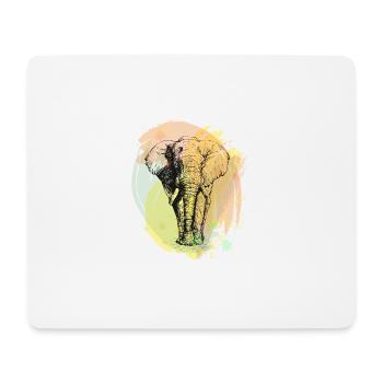Elephant Elefant Wasserfarben vintage retro - Mousepad (Querformat) - Weiß - Vorne