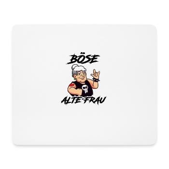 Böse alte Frau Totenkopf Damen Rockerin - Mousepad (Querformat) - Weiß - Vorne