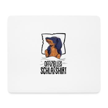 Offizielles Schlafshirt Dackel Hund Schlafanzug - Mousepad (Querformat) - Weiß - Vorne
