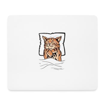 Lit chaton endormi - Tapis de souris (format paysage) - blanc - Devant