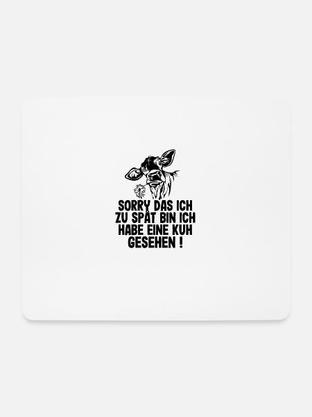 Kuh Spruch Entschuldigen Sie zu spät Kinder Kühe - Mousepad (Querformat) - Weiß