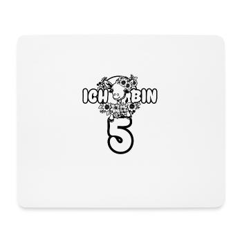 Süße Giraffe 5 Jahre Mädchen Zoo Tiermotiv - Mousepad (Querformat) - Weiß - Vorne