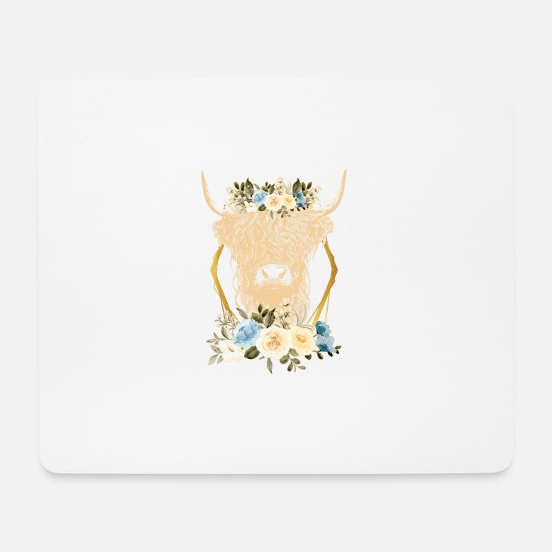 schottischer Hochländer Hochland Rind Highland - Mousepad (Querformat) - Weiß
