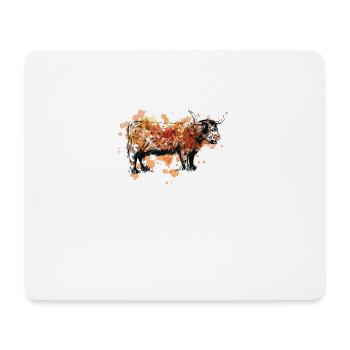 Highland écossais Highland Cattle Highland - Tapis de souris (format paysage) - blanc - Devant