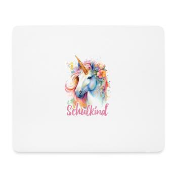 Einhorn Blumen Schulkind Einschulung 2023 - Mousepad (Querformat) - Weiß - Vorne
