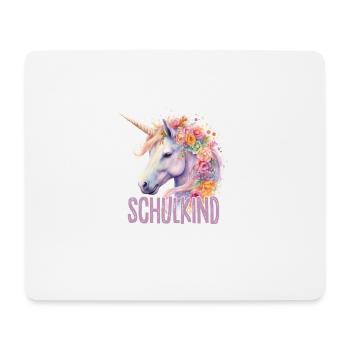 Einhorn Blumen Schulkind Einschulung 2023 - Mousepad (Querformat) - Weiß - Vorne