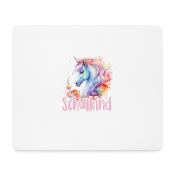 Einhorn Blumen Schulkind Einschulung 2023 - Mousepad (Querformat) - Weiß - Vorne
