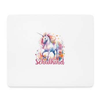 Einhorn Blumen Schulkind Einschulung 2023 - Mousepad (Querformat) - Weiß - Vorne