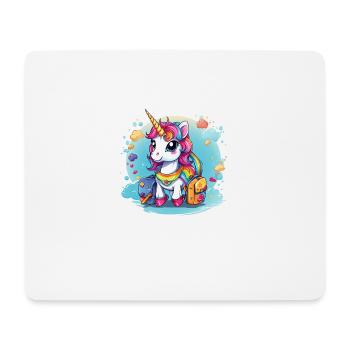 Licorne Schoolchild School Enrollment Girl Gift - Tapis de souris (format paysage) - blanc - Devant