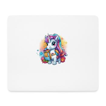 Licorne Schoolchild School Enrollment Girl Gift - Tapis de souris (format paysage) - blanc - Devant