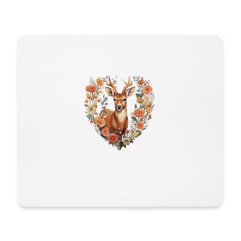 Remplacement Dirndl Cerf Bois Cerf Fleurs Dames - Tapis de souris (format paysage) - blanc - Devant