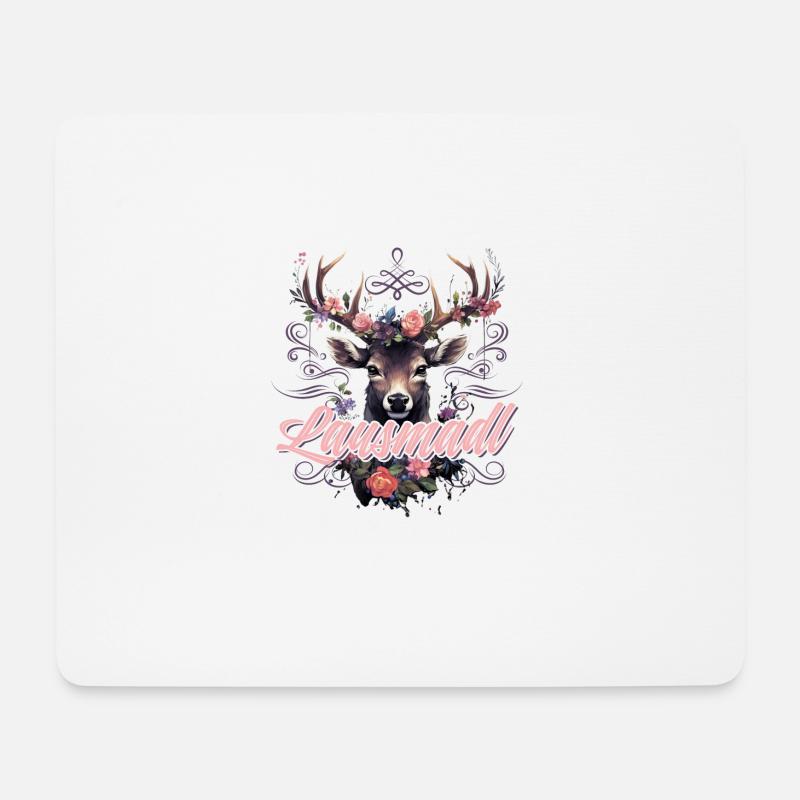 Lausmadl Mädchen Damen Trachtenshirt Kind Madl - Mousepad (Querformat) - Weiß