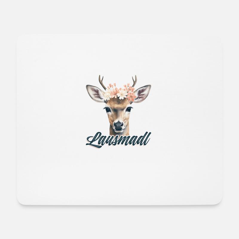 Lausmadl Mädchen Damen Trachtenshirt Kind Madl - Mousepad (Querformat) - Weiß