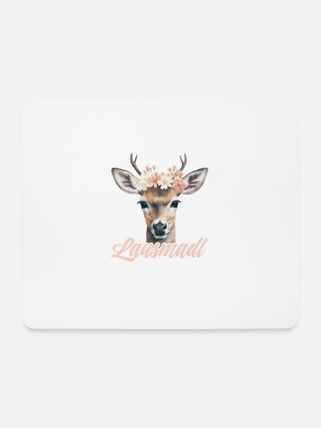 Lausmadl Mädchen Damen Trachtenshirt Kind Madl - Mousepad (Querformat) - Weiß