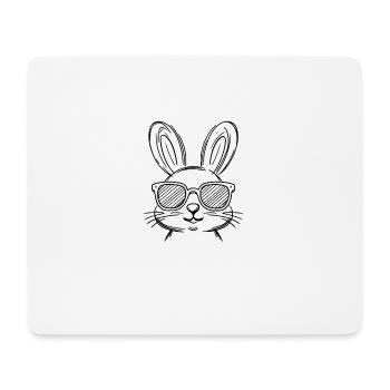 Cool Lapin de Pâques Lapin Cadeau de Joyeuses Pâques - Tapis de souris (format paysage) - blanc - Devant