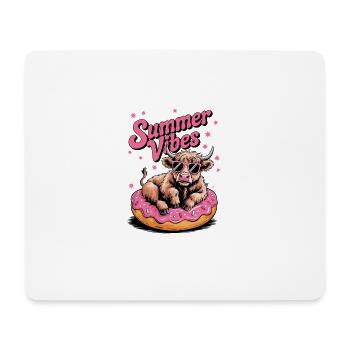 Schottisches Hochland Rind Kuh Summer Vibes lustig - Mousepad (Querformat) - Weiß - Vorne